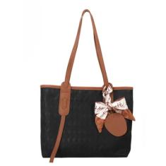 Bolsa Casual Geométrica com Alça de Ombro e Laço