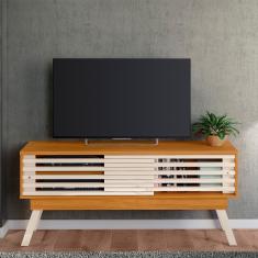 Rack para TV até 65 Polegadas 2 Portas Fizz 1.5 Madetec - Cinamomo/Off White