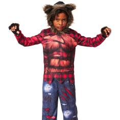 Fantasia Lobinho Infantil Halloween Menino Lobo Capuz Pelo