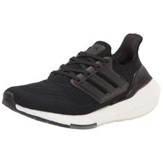 adidas Tênis de corrida feminino Ultraboost 21, Preto/Preto/Cinza, 36