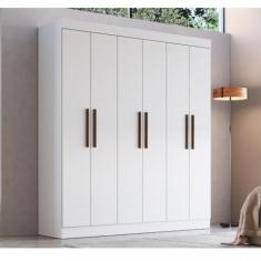 Guarda Roupa Casal 6 Portas MDF New Xangai Doripel, Branco