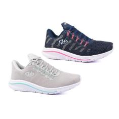 Kit 2 Pares Tênis De Academia Runway Training Feminino, 38, Cinza verd