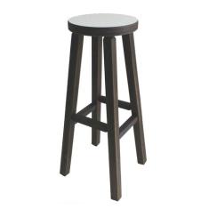 Banqueta Alta Hardman Madeira Assento Redondo Mdf Branco - Hardman Móv