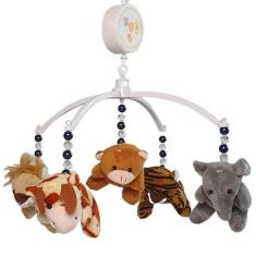 Mobile Para Berço De Bebe Musical Giratório Safari Marinho - Erich Bab