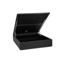Cama Box Baú Blindado Viúva King Design Sintético Cinza 128x188x41