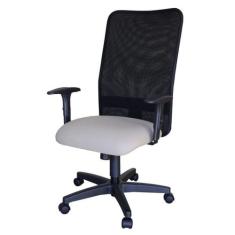 Cadeira para Escritório Encosto em Tela Mesh Peruggia Cinza - Design O