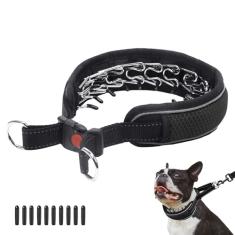 Coleira Martingale para cães, coleira antipuxão, com fivela para cães grandes e médios, coleira refletiva antipuxão, ajustável, resistente de nylon, coleira deslizante para treinamento, caminhada, 5