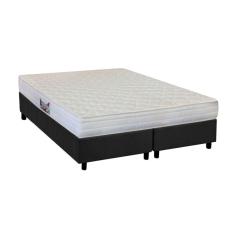Cama Box Queen: Colchão Espuma Herval AG65 Frontier + Base crc Suede Gray(158x198)