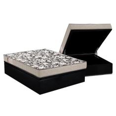 Cama Box Baú Casal: Colchão Espuma Ortobom D26 Physical Ultra Resistente + Base Black(138X188)