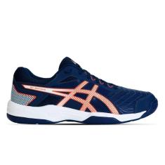 Tênis ASICS GEL-Backhand - Masculino - Azul Marinho com Branco e Laranja-Masculino