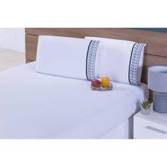 Jogo Lençol 3 Peças Viúva 180 Fios 40Cm De Altura Lese Preto