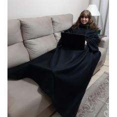 Cobertor Com Mangas - Preto - 1,90M X 1,50M - Dryas