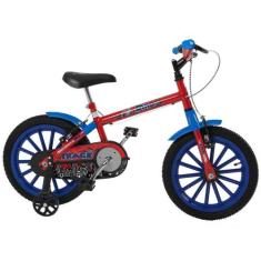 Bicicleta Infantil Aro 16 Track & Bikes Dino - Vermelha Com Rodinhas F