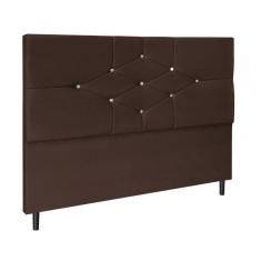 Cabeceira Cama Queen 160cm Virgínia Suede Marrom E Frame