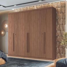 Guarda Roupa Casal 6 Portas 4 Gavetas Ripado Buriti Santos Andirá