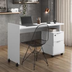 Escrivaninha Para Computador Office Com 2 Gavetas Alessa M1 Branco - Lukaliam Móveis