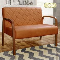 Sofá 2 Lugares Namoradeira Lara Decoração Sala Quarto Recepção Terracota