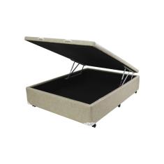 Cama Box Baú Castor Casal Premium Kansas Bege 138x188x35cm