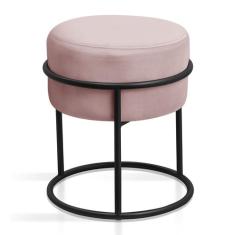 banqueta redonda moderna com pes argola preto para sala recepcão area 