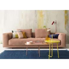 Sofá King Size 3 Lugares Revestimento em Sarja com Puff - LUD002 - SOF