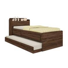 Cama Bibox Solteiro Corina Jacarandá - Robel Móveis