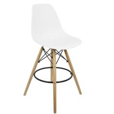Banqueta Charles Eames Eiffel Wood Design Base Fixa Madeira - Lianto D