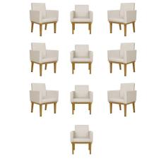 Kit 10 Cadeiras Escritório Reforçadas Cor bege