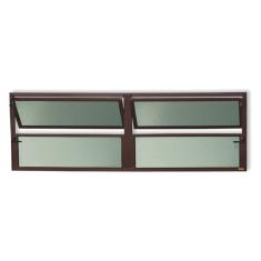 Janela De Aluminio Basculante 2 Seções Plus Vidro Boreal 40cm X 150cm Brimak Corten