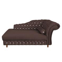 Divã Chesterfield Juliette 160cm Pés Chanfrado Marrom