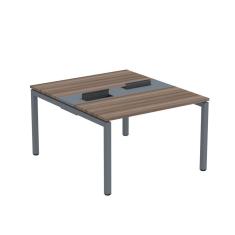 Mesa Plataforma Dupla Com Pé De Aço Para Coworking 110x140-2p Pdc11-14-2p Walnut-grafito