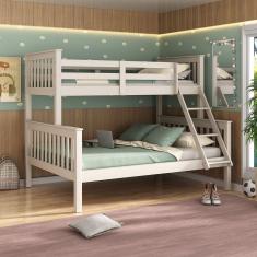 Beliche Solteiro - Casal Em Madeira Maciça Moderno Off White