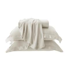 Jogo De Cama King Fibra De Bambu 300 Fios - 1,98mx2,03mx40cm - Tellaio