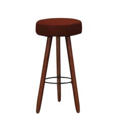 Banqueta Alta Redonda Pés Madeira Palito - Modelo Londres - JOTABE, te
