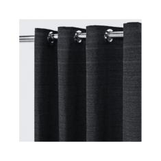 Cortina Rústica 300x250 Ilhós Cromado Charme Admirare Cor:Preta