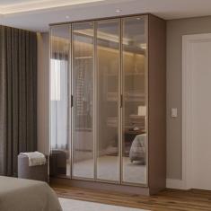 Guarda-roupa 4 Portas Reflecta 100% Mdf Orion CabeCasa MadeiraOriginal