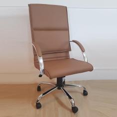 Cadeira Escritório Presidente Giratória Caramelo Reclínio