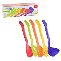 Kit de Utensílios de Cozinha Coloridos 5 pcs
