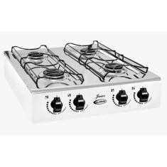 Fogão Cooktop Gás Clarice Júnior 4B Branco E Inox