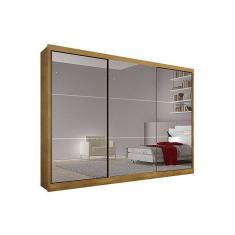 Guarda Roupa Casal 3 Portas E 6 Gavetas C/ Espelho Passion Plus Freijo Cumaru - Novo Horizonte
