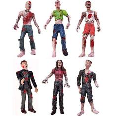 Lynkaye 6 Pcs Zombie Dolls Action Figures Toys Walking Dead Brinquedos Terror Corpse Articulado Articulas Miniatura Modelo para Decorações de Festas d