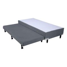 Bicama Box Solteiro Mega Suede Cinza com Auxiliar em Espuma - 078x188