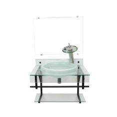 Gabinete com cuba para banheiro de vidro apxx 60cm com cuba chapeu - i