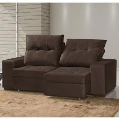 Sofá Retrátil e Reclinável 3 Lugares com Baú - Nabas Estofados