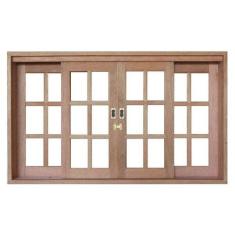 Janela de Correr Madeira Quadriculado 1,20mx1,60m Madersilva