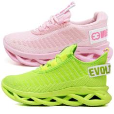 Tênis Esportivo Masculino Evoltenn Academia - 2 Pares Verde e Rosa, Ve