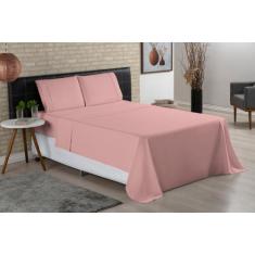 Jogo de Lençol Completo Cama Casal Padrão 400 Fios Toque Macio 4 Peças