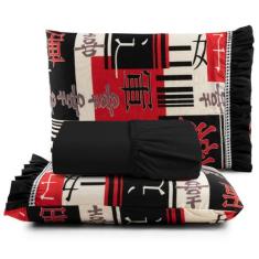 Jogo de Lençol Babadinho Queen Percal 180 Fios 3 Peças - Santos e Luan