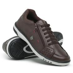 Tênis Masculino Sapatênis Sapato Couro Confort Casual Urbano Moderno C