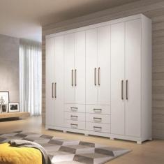 Guarda Roupa Master com 8 Portas e Pés - Branco - Santos Andirá, Branc