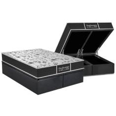 Cama Box Baú King: Colchão Molas Probel Prolastic Prodormir Sleep + Base Crc Suede Gray(193X203)